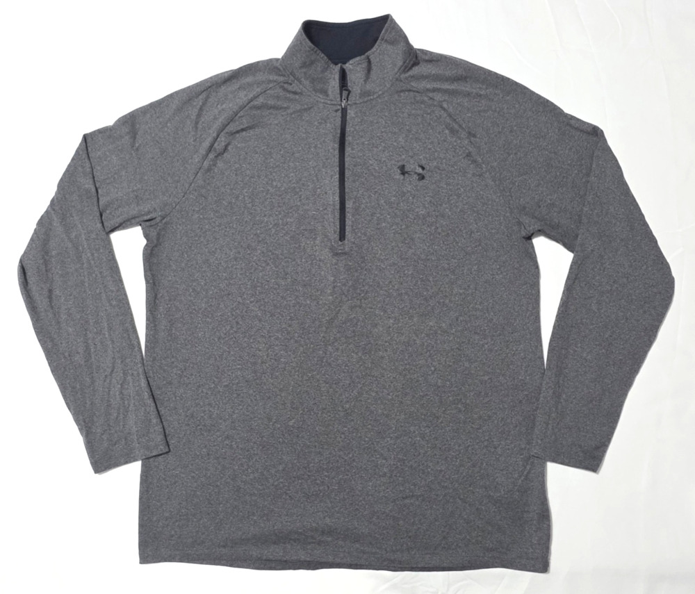 Under Armour Mens UA Tech 2.0 1/2 Zip Pullover Shirt Size Large Tall Gray 132849